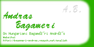 andras bagameri business card